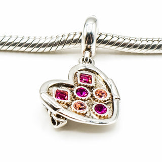 Chamilia Box of Chocolates Sterling Silver Heart Charm With Swarovski Crystals