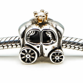 PANDORA Royal Carriage Sterling Silver Charm With 14K Gold & White Pearl