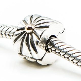 PANDORA Sunburst Sterling Silver Clip Charm With 14K Gold Accent