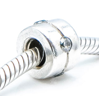 PANDORA Silver Band Sterling Silver Charm With Clear Zirconia