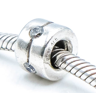 PANDORA Silver Band Sterling Silver Charm With Clear Zirconia