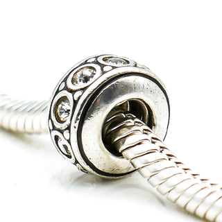 CHAMILIA Wheel April Birthstone Sterling Silver Cubic Zirconia CHARM Bead