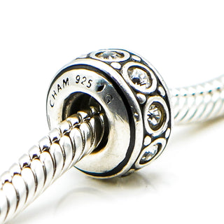 CHAMILIA Wheel April Birthstone Sterling Silver Cubic Zirconia CHARM Bead