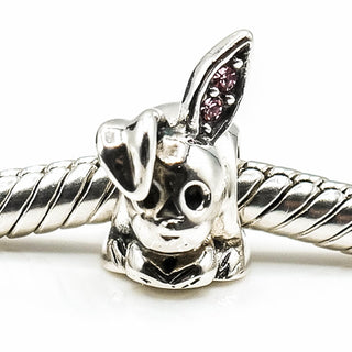 CHAMILIA Floppy Sterling Silver Charm With Light Rose Swarovski Crystal