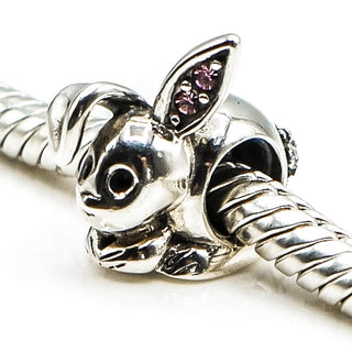 CHAMILIA Floppy Sterling Silver Charm With Light Rose Swarovski Crystal