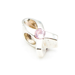CHAMILIA Breast Cancer Ribbon Light Pink CZ Sterling Silver Charm Bead