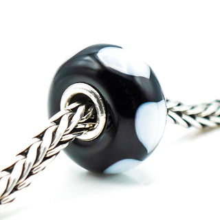TROLLBEADS White Heart Glass Bead Sterling Silver Charm