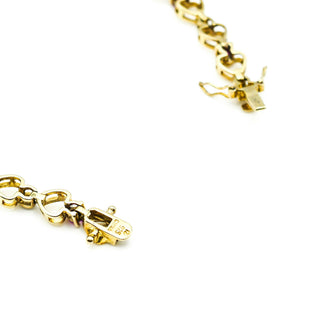 ROSS SIMMONS Synthetic Rubies and Diamonds Heart Links 7.5-Inch Bracelet in Gold