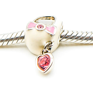 CHAMILIA Baby Shoe Sterling Silver Charm With Pink Swarovski Crystal