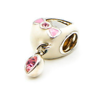CHAMILIA Baby Shoe Sterling Silver Charm With Pink Swarovski Crystal