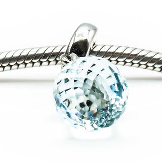 PANDORA Ice Blue Fascinating Beauty Sterling Silver Dangle Charm