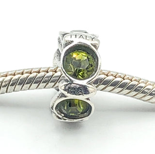 Kay Jewelers CHARMED MEMORIES Sterling Silver Spacer Charm With Green Crystals
