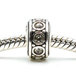 CHAMILIA Wheel April Birthstone Sterling Silver Cubic Zirconia CHARM Bead