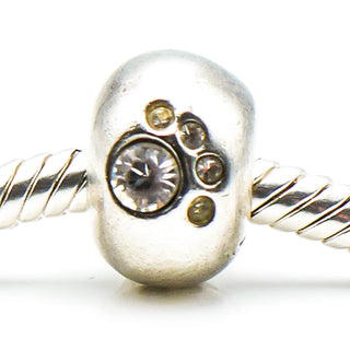 CHAMILIA Crystal Paw Sterling Silver Charm With Clear Swarovski Crystal