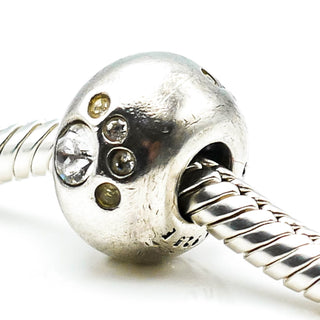 CHAMILIA Crystal Paw Sterling Silver Charm With Clear Swarovski Crystal