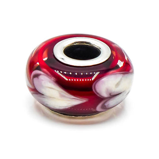 CHAMILIA Red Row Of Hearts Murano Glass Charm With Sterling Silver Core