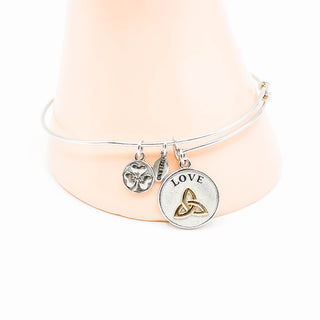 I Love Ireland Sterling Silver 8.3-Inch Adjustable Bangle Bracelet