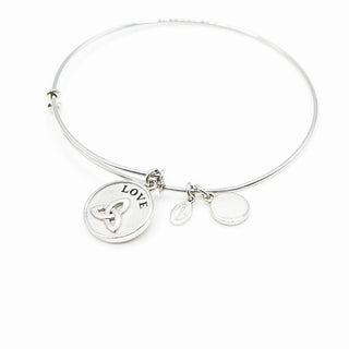 I Love Ireland Sterling Silver 8.3-Inch Adjustable Bangle Bracelet