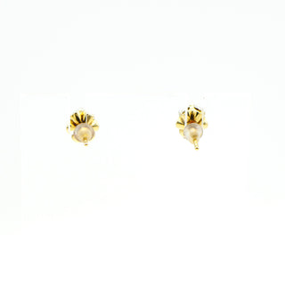 12K Yellow Gold Diamond Stud Earrings