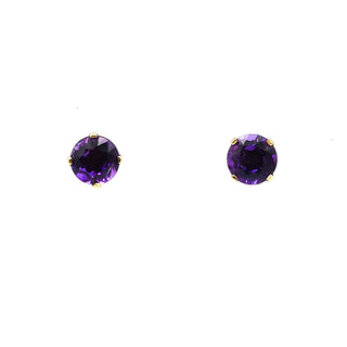 10K Gold Amethyst Stud Earrings