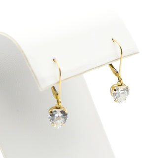 14K Gold Heart-Shaped Cubic Zirconia Earrings