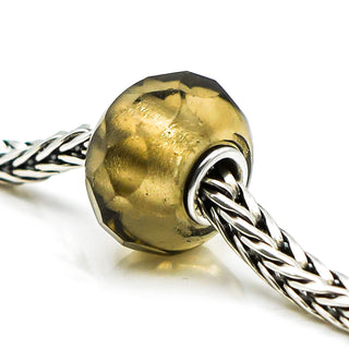 TROLLBEADS Grey Prism Glass Bead Sterling Silver Core Charm