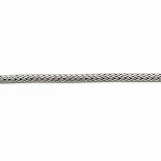 Bali Design 7-Inch Woven Sterling Silver Black Sapphire Bracelet With 18K Gold