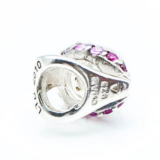 CHAMILIA Heart Sterling Silver Charm With Pink Swarovski Crystals