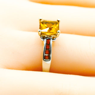 Madeira Citrine 14k Gold And Diamonds Ring Size 7.25