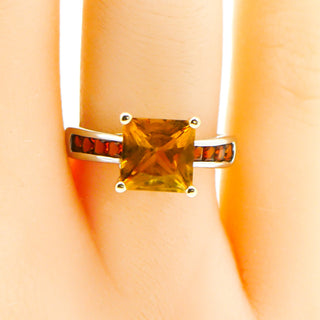 Madeira Citrine 14k Gold And Diamonds Ring Size 7.25