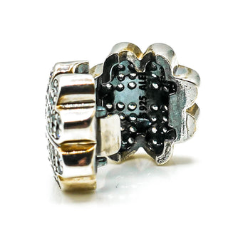 PANDORA Petals of Love Sterling Silver Heart Flower Clip With Clear Zirconia