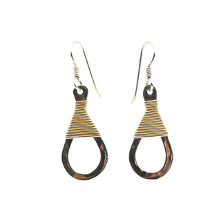 Vintage Sterling Silver Dangle Earrings With Gold Plated Wire Wrap