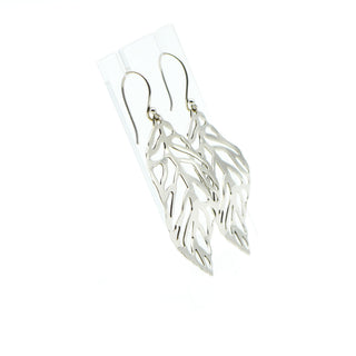 Large Sterling Silver Leaf Earrings Made in Mexico