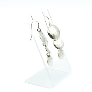 Hammered Disc Sterling Silver Dangle Earrings Made in Mexico
