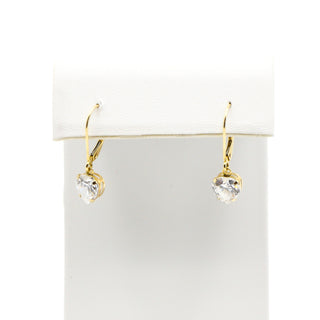 14K Gold Heart-Shaped Cubic Zirconia Earrings