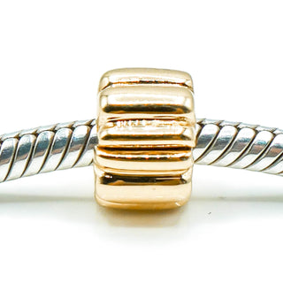 PANDORA 14K Gold Ribbed Clip