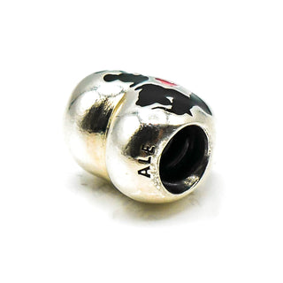 PANDORA Disney Mickey And Minnie Kiss Sterling Silver Charm With Black And Red Enamel
