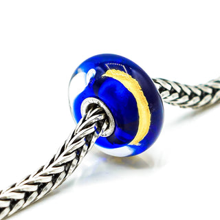 TROLLBEADS Throat Chakra Bead Sterling Silver Charm With 22K Gold