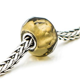 TROLLBEADS Grey Prism Glass Bead Sterling Silver Core Charm
