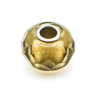 TROLLBEADS Grey Prism Glass Bead Sterling Silver Core Charm