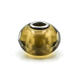 TROLLBEADS Grey Prism Glass Bead Sterling Silver Core Charm