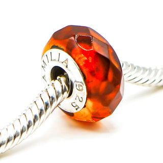 CHAMILIA Jeweled Collection Red Faceted Cubic Zirconia Charm With Sterling Silver Core