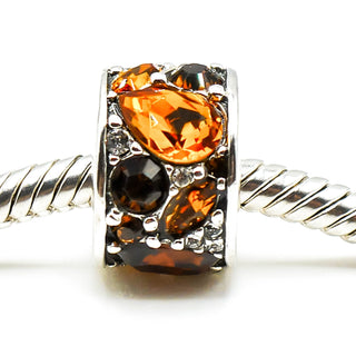 CHAMILIA Mosaic Umber Sterling Silver Charm With Swarovski Crystals