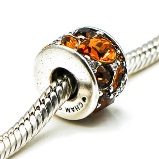 CHAMILIA Mosaic Umber Sterling Silver Charm With Swarovski Crystals
