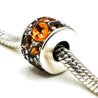 CHAMILIA Mosaic Umber Sterling Silver Charm With Swarovski Crystals