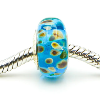 CHAMILIA Aqua Reef Murano Glass Charm With Sterling Silver Core