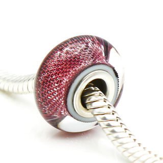 CHAMILIA Mystic Collection Fuchsia Murano Glass Charm With Sterling Silver Core