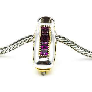 GEMS ON VOGUE Rhodolite Sterling Silver Skate Charm With 18K Gold Plating