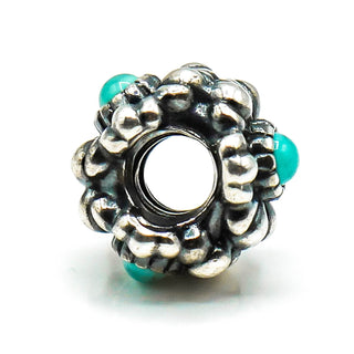PANDORA December Birthday Blooms Sterling Silver Charm With Turquoise