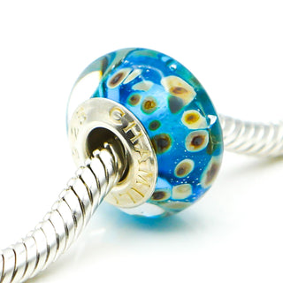 CHAMILIA Aqua Reef Murano Glass Charm With Sterling Silver Core